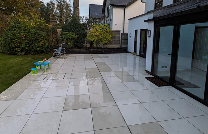Professionally cleaned patio